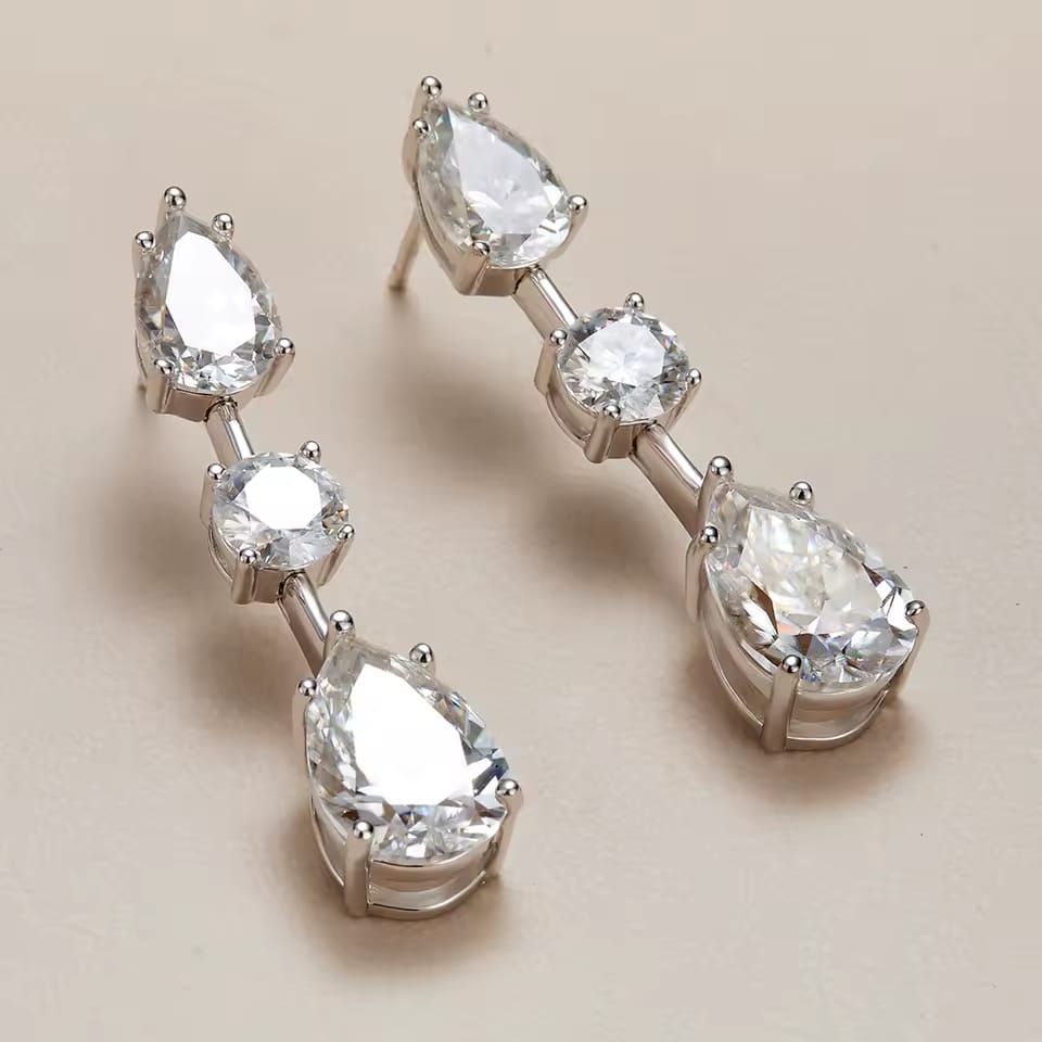 Brincos Katia em  Moissanite 14 CTW