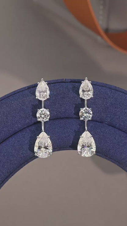 Brincos Katia em  Moissanite 14 CTW